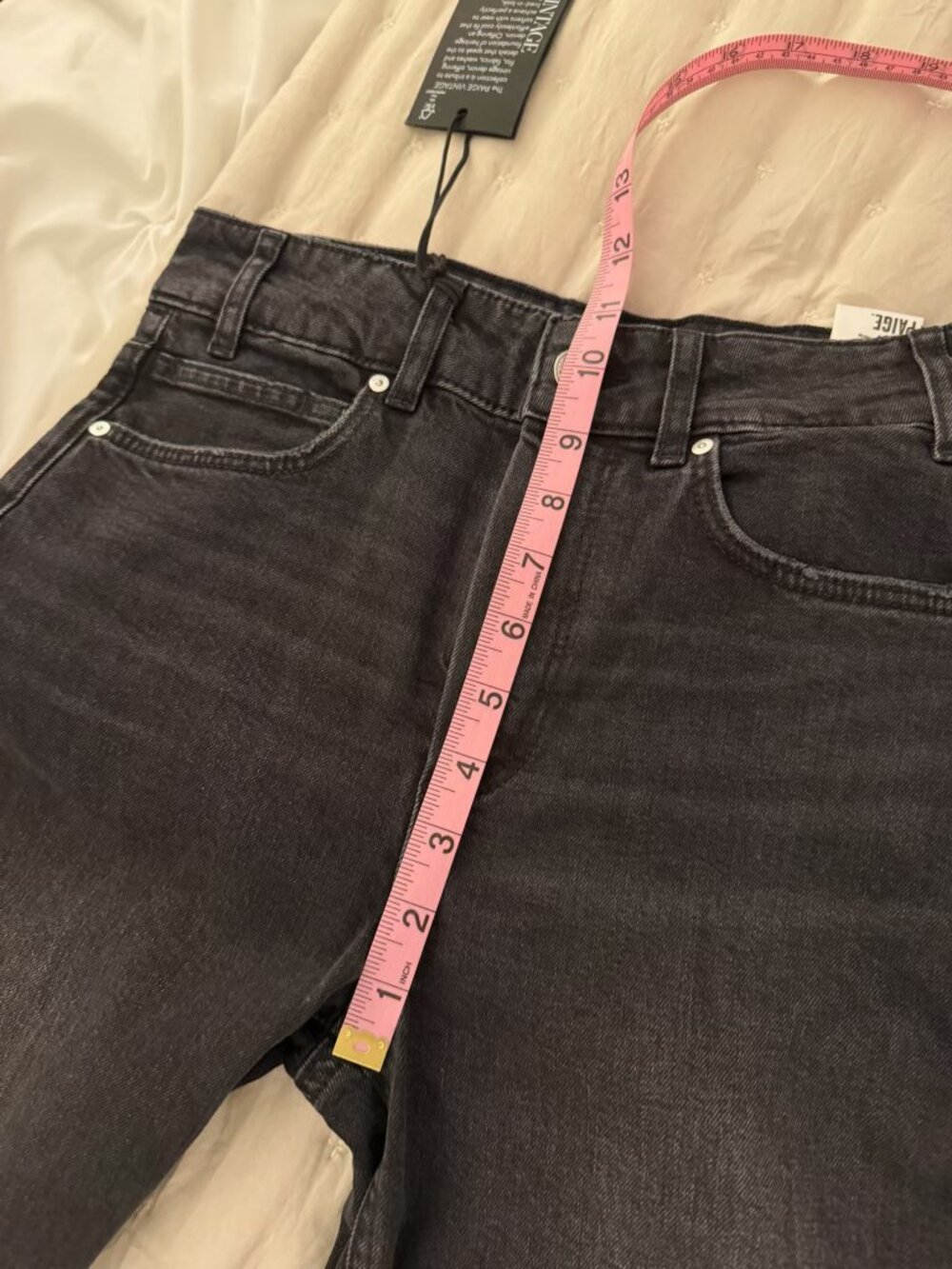 PAIGE NWT | 30" Sasha High-Rise Wide Leg Jean in Viper Black Distressed - Picture 16 of 16